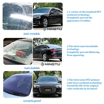 Υπερύθμιση υπέρ υπέρυθρου Mingtu NX50 VLT50% Φόρμα παράθυρου αυτοκινήτου Κερματική βαφή άνθρακα